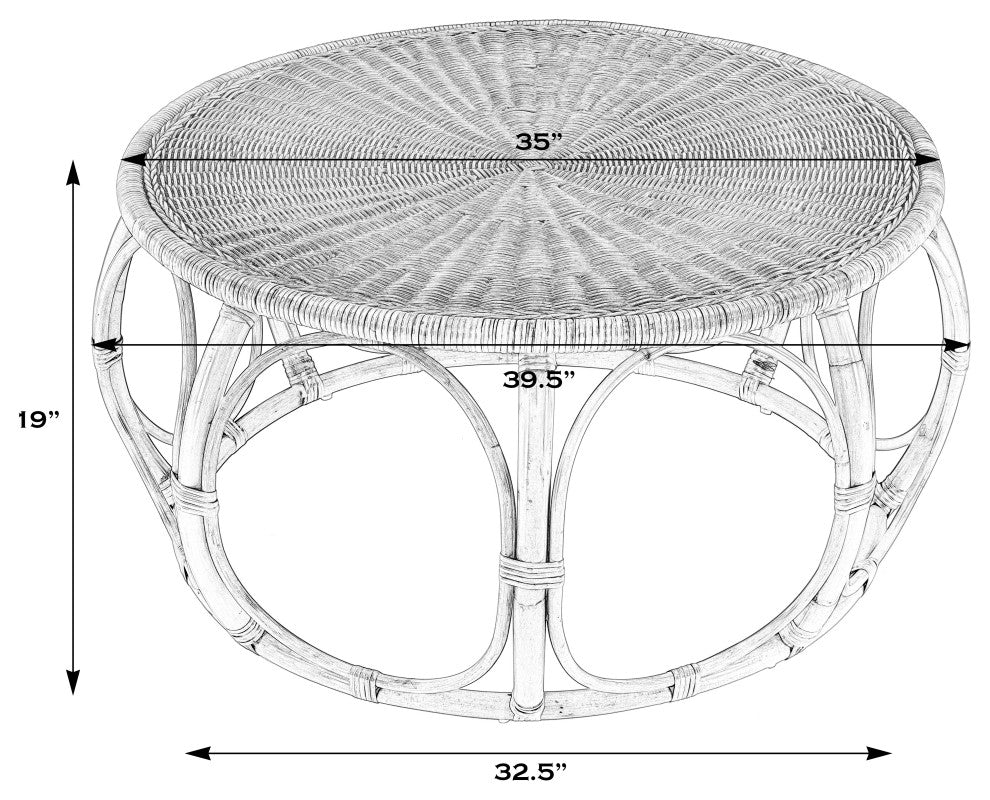 Savannah Woven Rattan Round Coffee Table