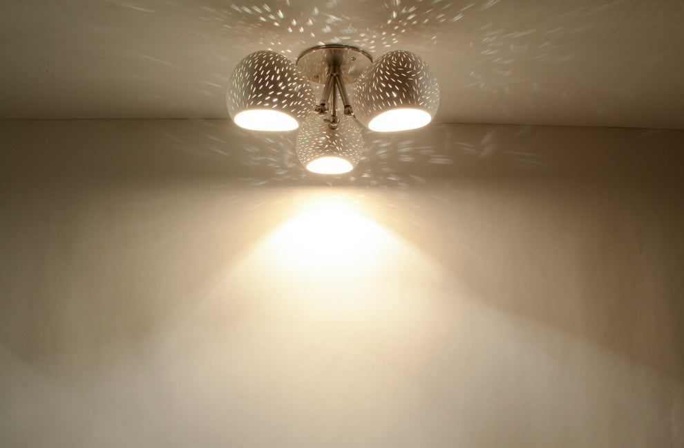 Claylight Clover: Semi-Flush Mount Ceiling Light, Incandescent