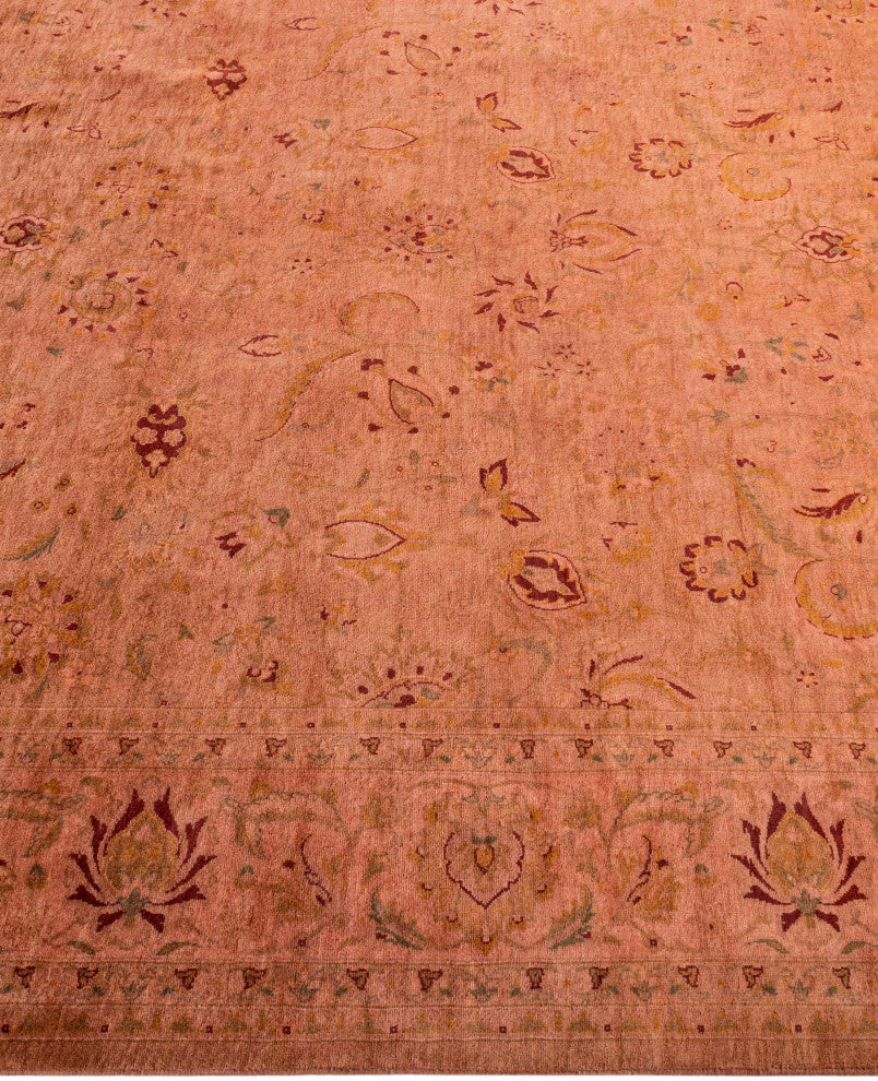 Overdyed One-of-a-Kind Hand-Knotted Area Rug Pink, 6' 2" x 6' 3"