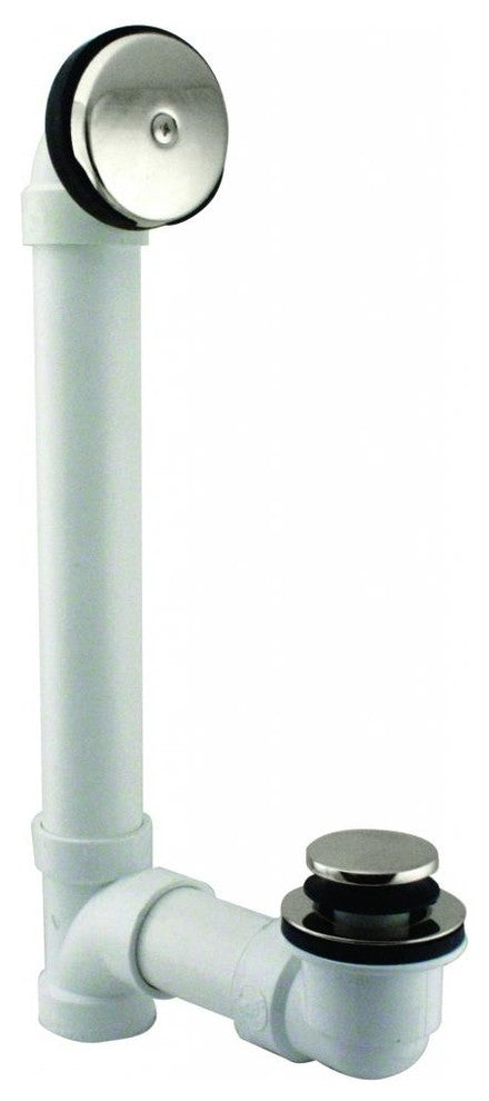 Tip Toe Sch. 40 PVC Bath Waste With One-Hole Elbow In Oil Rubbed Bronze, Polished Nickel