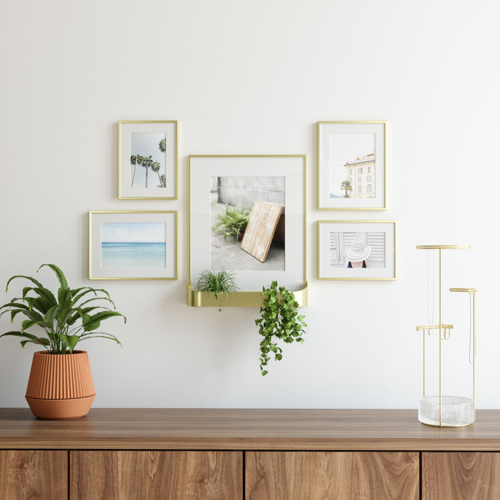 Matinee Photo Display Set of 5 Matte Brass