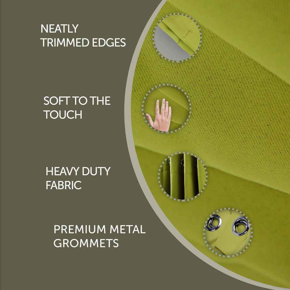 Heavy Duty Drapery Single Panel, Green, 96"x96"