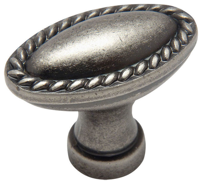 Cosmas 4116WN Weathered Nickel Cabinet Oval Oblong Knob, Set of 5
