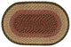Burgundy/Gray/Cream Oval Braided Rug, 8'x11'