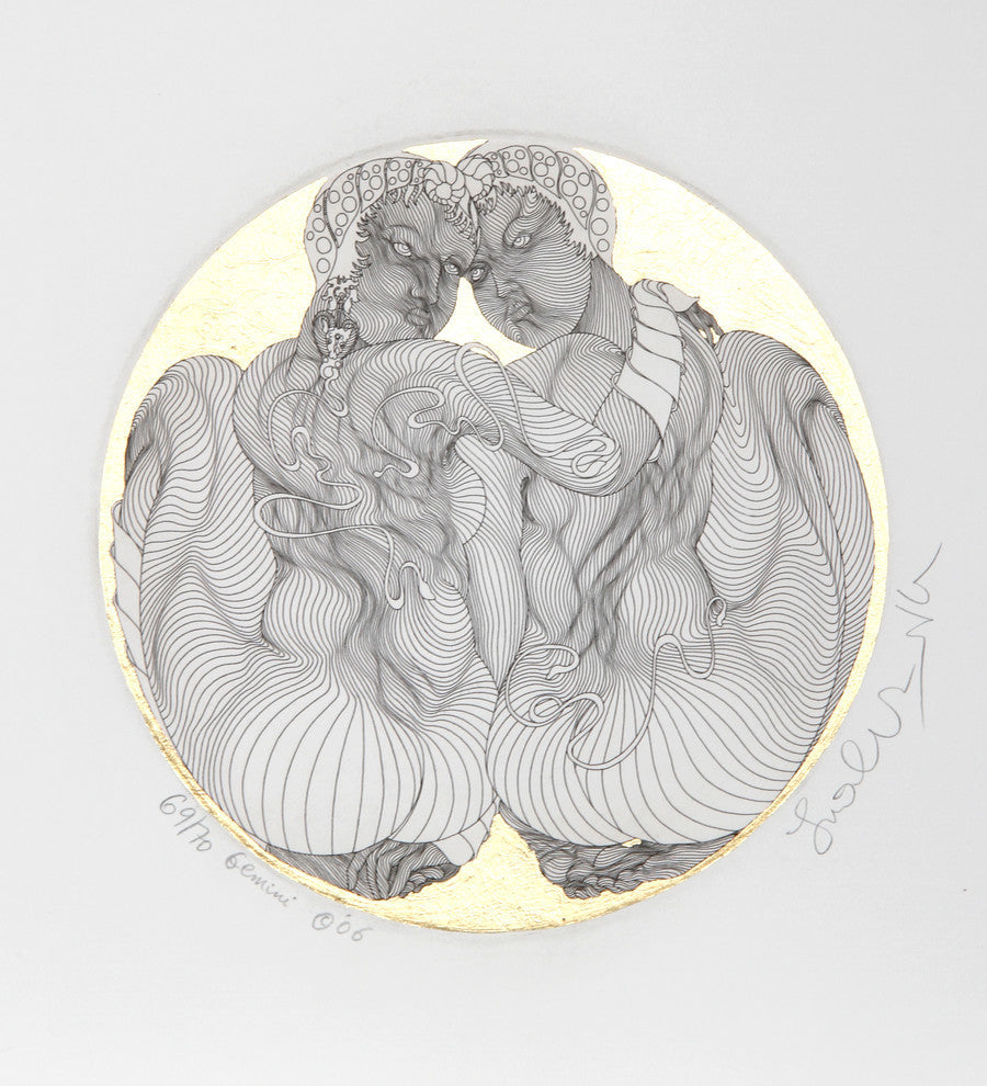 Guillaume Azoulay "Zodiacs : Gemini" Etching