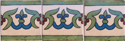 4.2x4.2 9 pcs White Liz Flower Talavera Mexican Tile