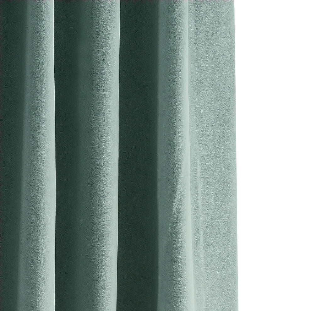 Signature Aqua Mist Blackout Velvet Curtain Single Panel, 50"x120"