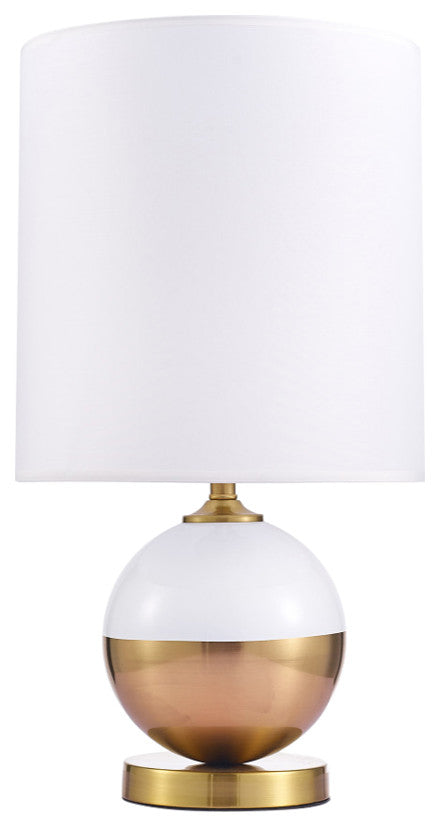 Senato Metal and Acrylic Table Lamp Lights, White and Gold