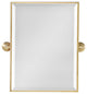 Water-Creation Empire 18"x24" In. Metal Rectangular Mirror in Satin Gold PVD