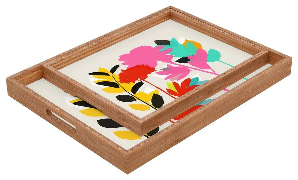 Garima Dhawan Peony 1 Rectangular Tray, 18"x14"