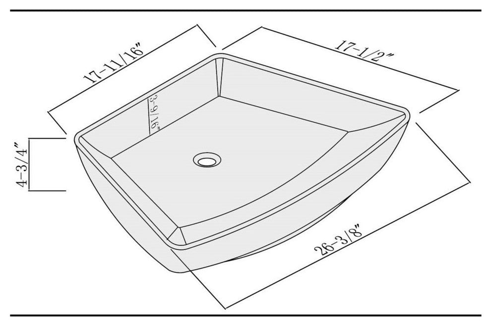 Fine Fixtures White Vitreous China Modern Vessel Sink
