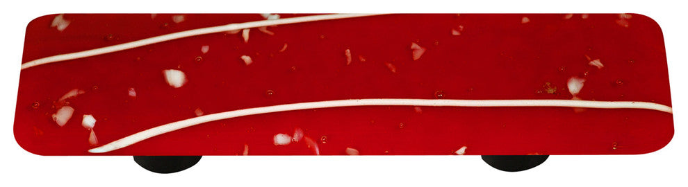 Art Glass Mardi Gras Pull, Alum Post, White Mg, Red