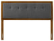 Tufted Headboard, Queen Size, Wood, Fabric, Brown Walnut Gray, Modern