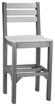 Set of 4 Poly Island Dining Chairs, Dove Gray & Slate, Bar Height