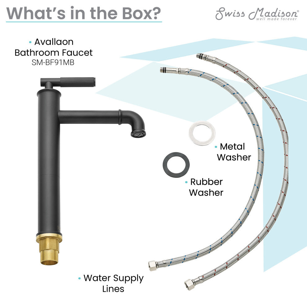 Avallon Single Hole Sleek, High Arc Bathroom Faucet, Matte Black