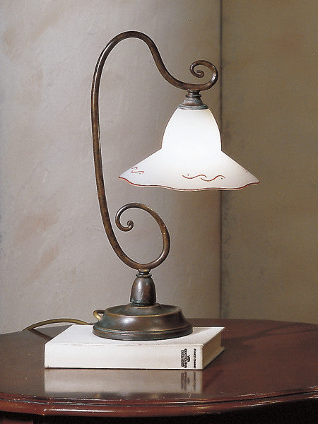 Country Line 1806 Table Lamp, Graphite And Silver, Satin White and Blue