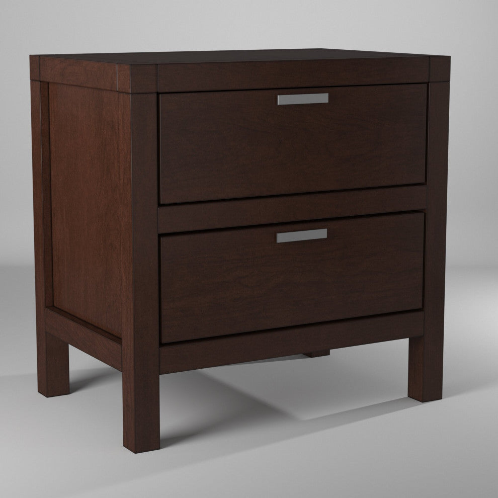 Carmel 2 Drawer Nightstand, Cappuccino