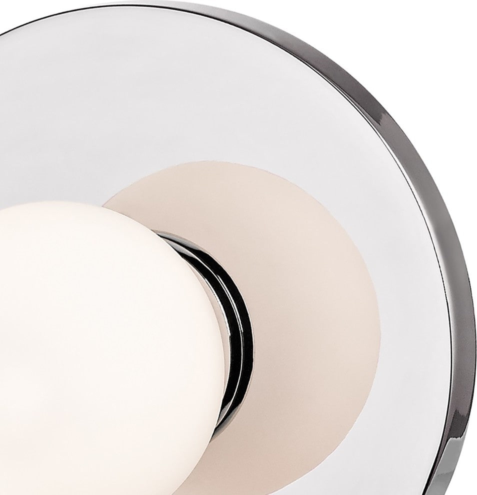 Taft 1-Light Wall Sconce With Opal Matte Shade, Finish: Polished Chrome