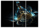 "Green and Yellow Shiny Fractal Flower" Metal Wall Art, 3 Panels, 36"x28"