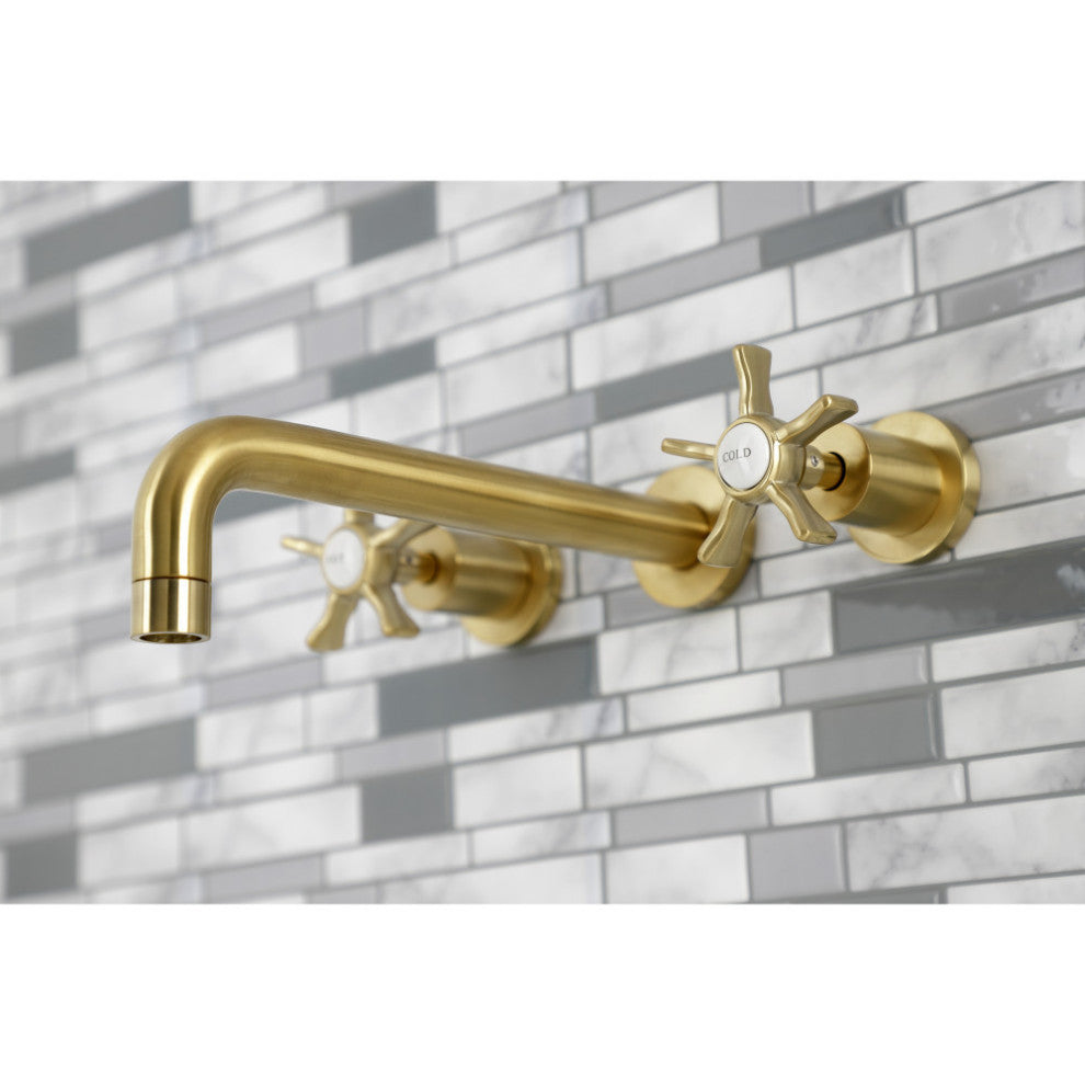 KS8027NX Two-Handle Wall Mount Tub Faucet, Brushed Brass