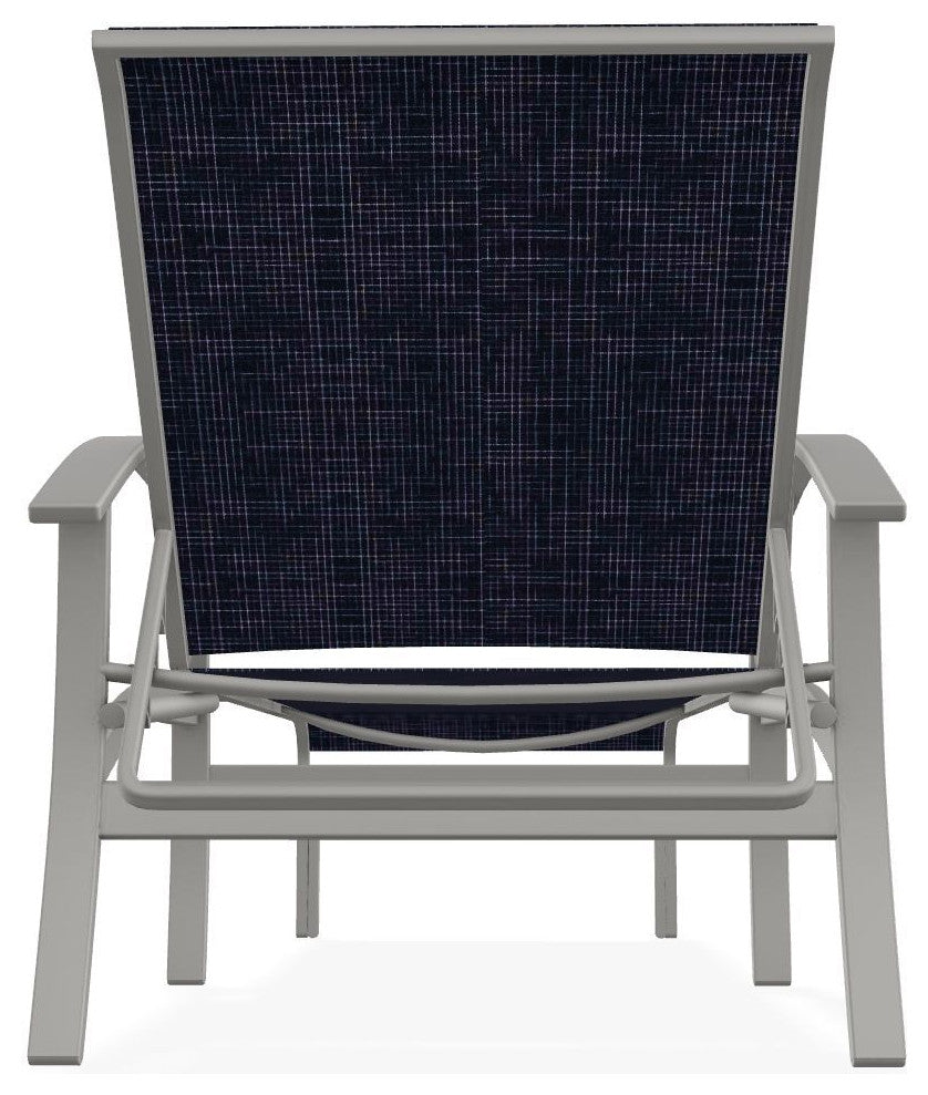 Belle Isle Sling 4-Position Outdoor Chaise Lounge, Moments Navy/Snow