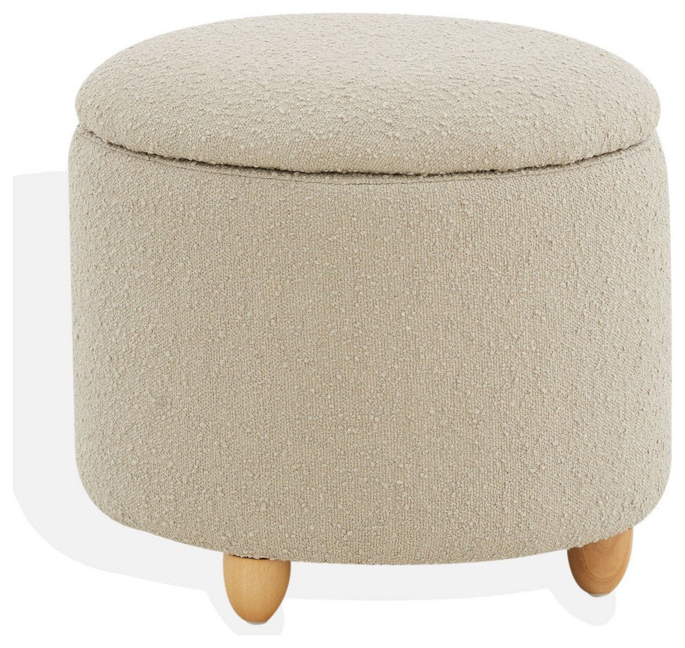 Safavieh Couture Mariabella Storage Ottoman, Oatmeal