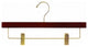 Wooden Bottom Hanger With Clips, Walnut/Brass, Box of 100