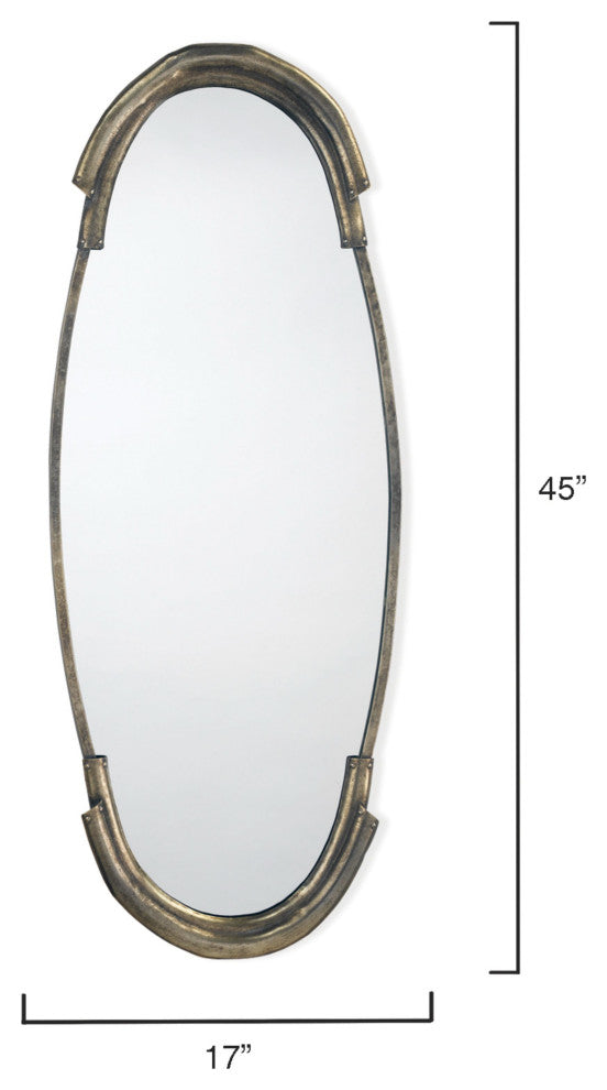 Margaux Metal Mirror, Antique Silver