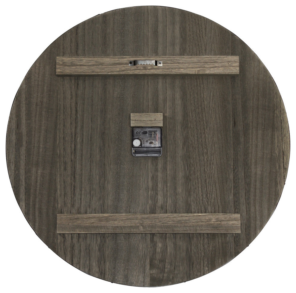 Handsome 21" Rustic Farmhouse Wood Wall Clock, Rustic Gray