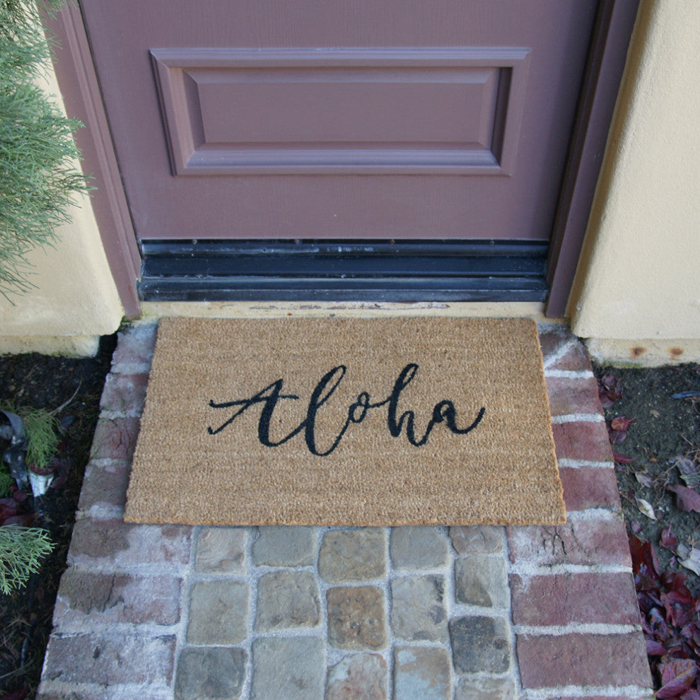 Rubber-Cal "Island Greetings"  Aloha (Hello) Welcome Mat 15mm X 18" X 30"