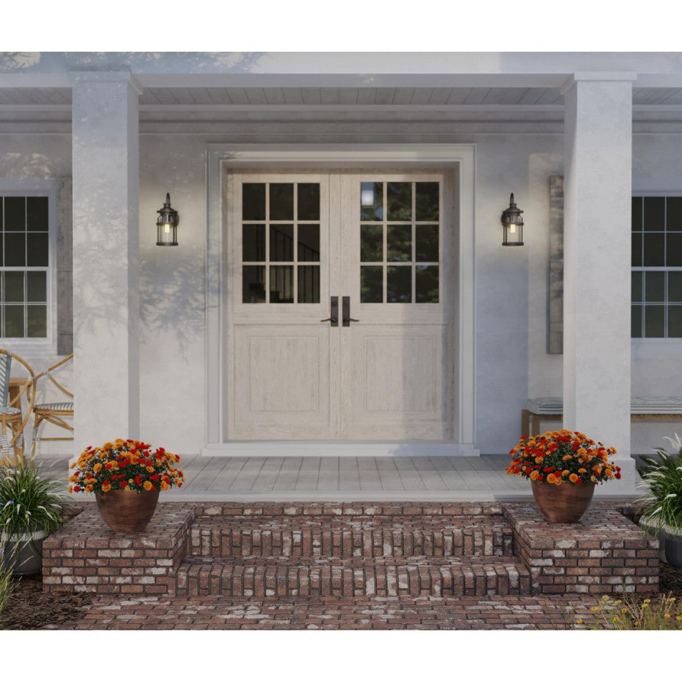 Haslett Collection 1-Light Medium Wall Lantern, Antique Pewter