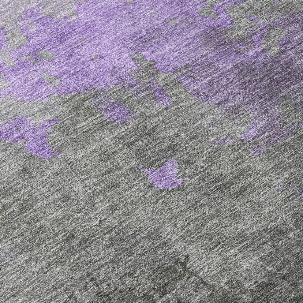 Machine Washable Indoor/Outdoor Chantille ACN1881 Violet 8' x 8' Round Rug