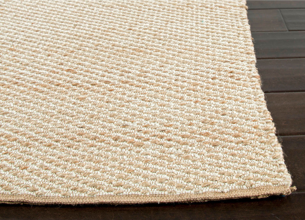 Jaipur Living Diagonal Weave Natural Solid Beige/White Area Rug, 8'x10'