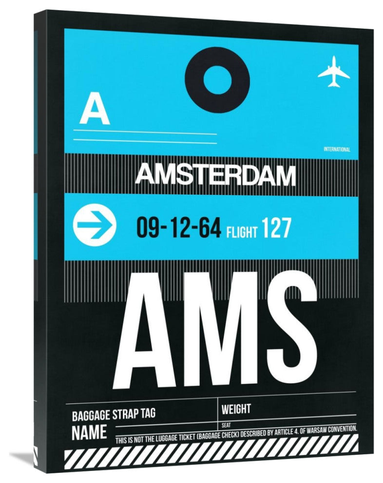 "AMS Amsterdam Luggage Tag 1" Fine Art Print