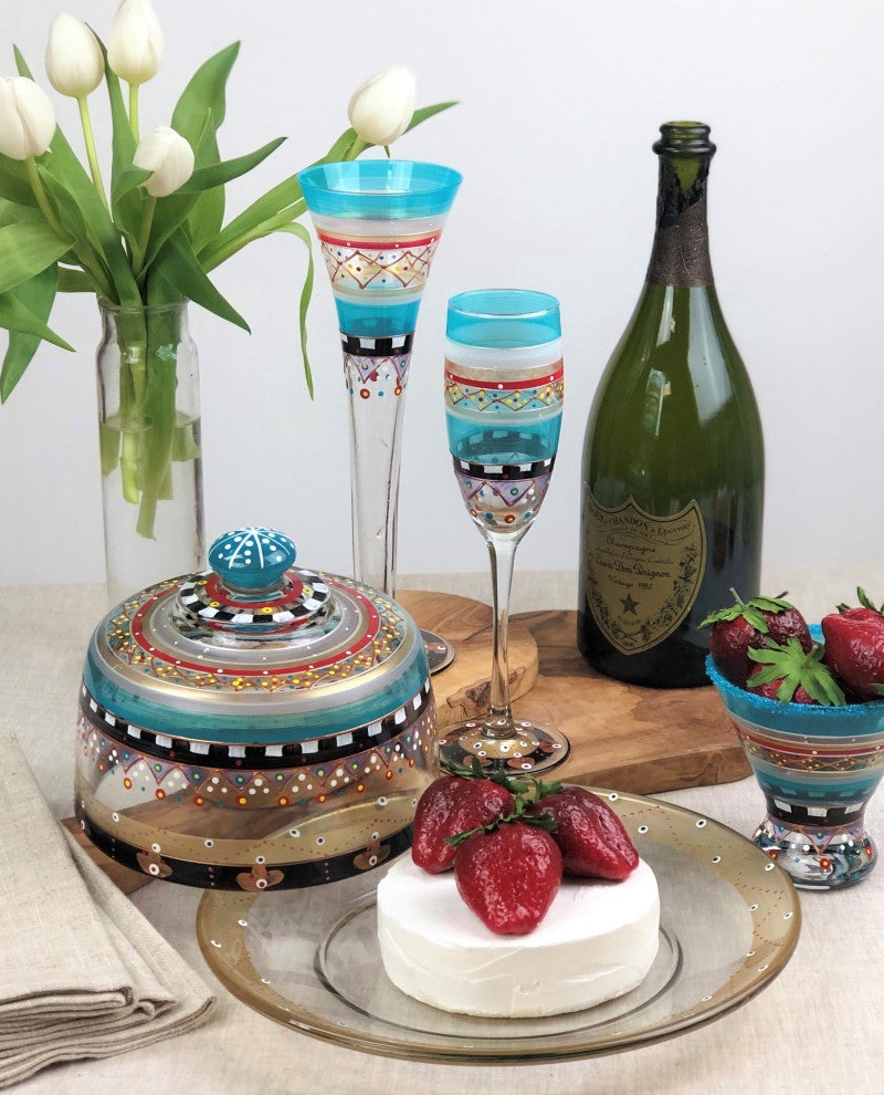Mosaic Carnival Champagne Glasses, Set of 2