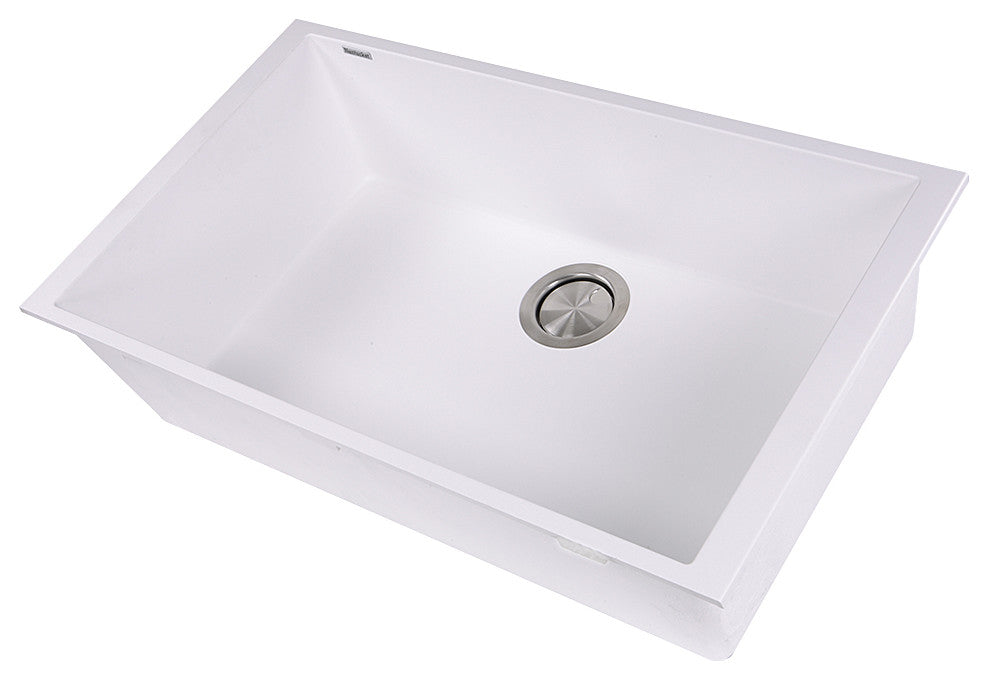 Nantucket Sinks Large Single Bowl Undermount Granite Composite, White