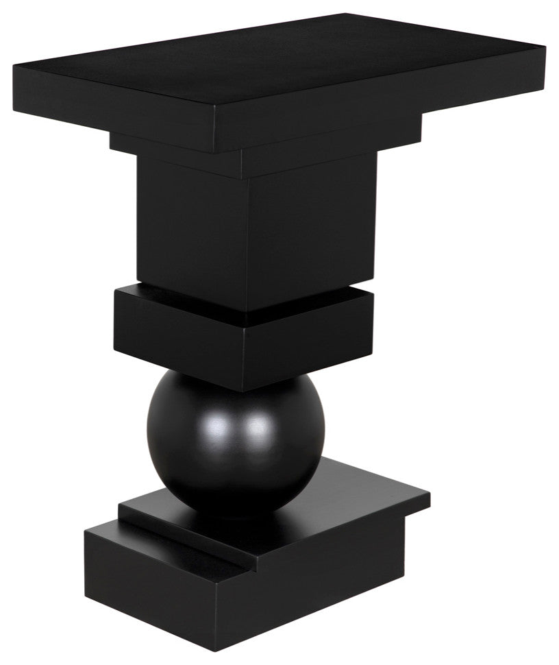 Small Zurich Console, Ebony Walnut With Steel