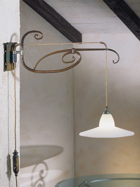 Country Line 1820 Wall Sconce, Satin Amber, Verdigris and Rust