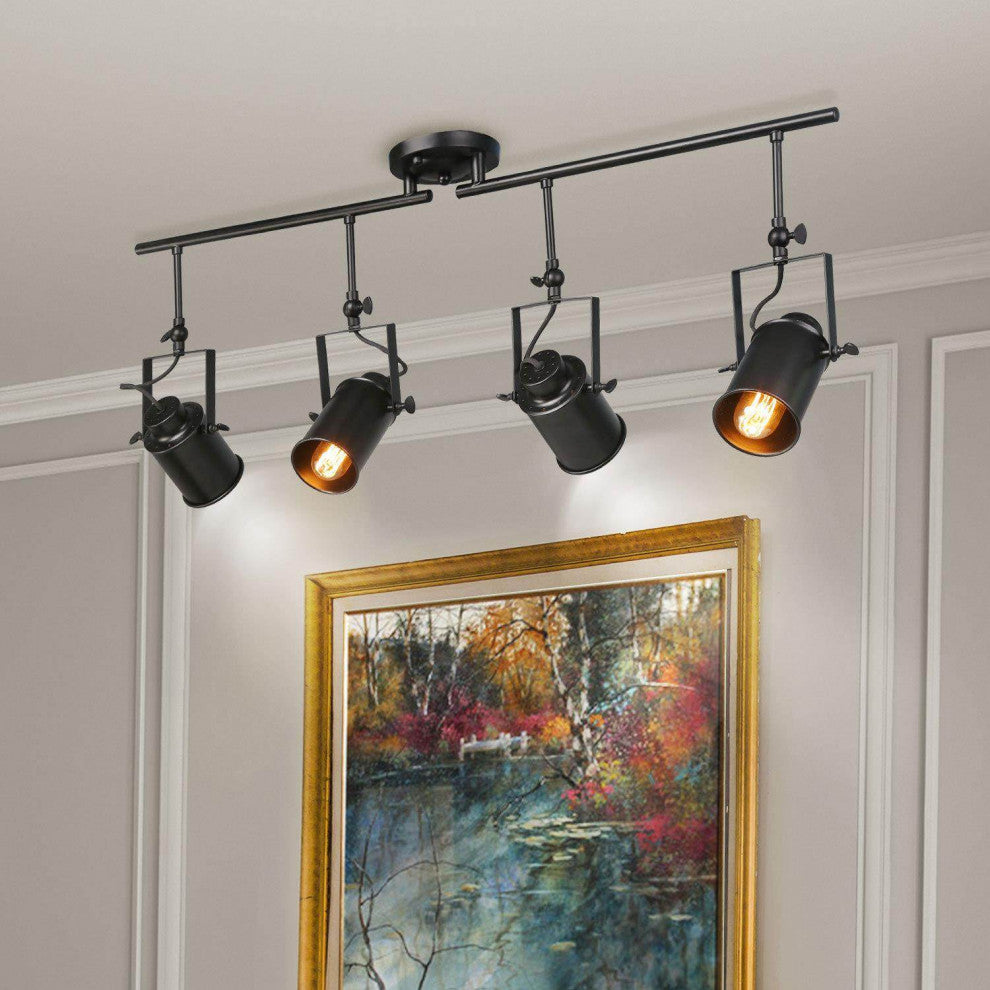 Black Split Rail 4 Spotlight Track Lighting