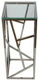Cortesi Home Pisa Plant Stand Side Table, Stainless Steel With Glass Top