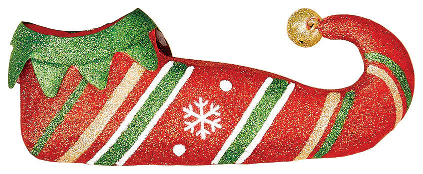 12" Metal Elf Shoes Red