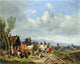 Heinrich Burkel The Village Cattle Market - 20" x 25" Premium Canvas Print