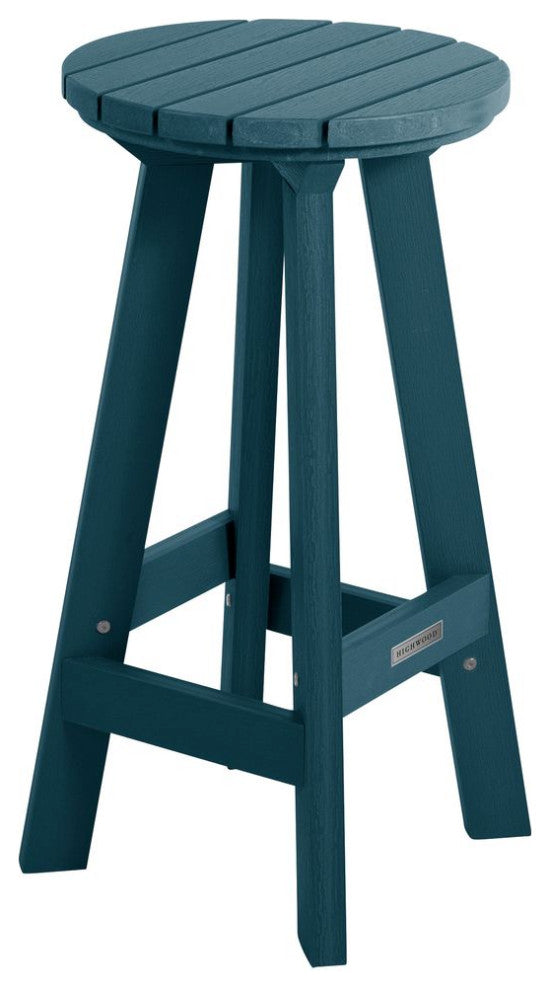 Birch Round Bar Height Stool, Nantucket Blue