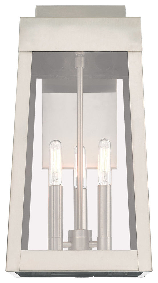 Livex Lighting Brushed Nickel 3-Light Outdoor Wall Lantern