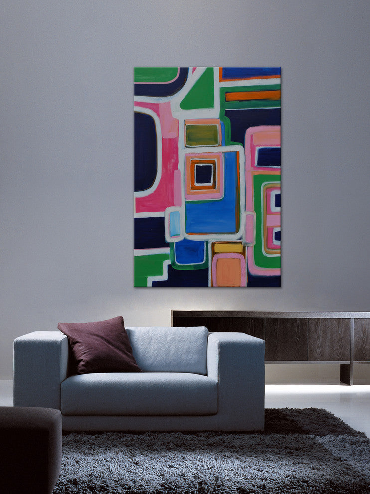 "Modern Angles" Painting Print on Wrapped Canvas, 40"x60"