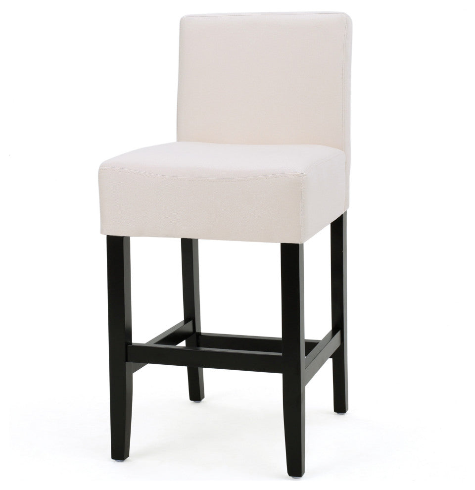 GDF Studio Peterborough Counter Stool, Set of 2, Beige Fabric