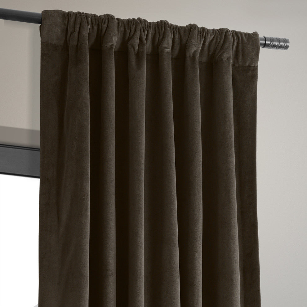 Signature Java Blackout Velvet Curtain Single Panel, 50"x84"