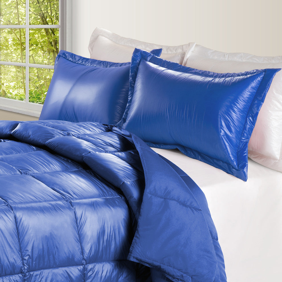 PUFF Packable Down Indoor/Outdoor Water Resistant Comforter, Electric Blue, Full