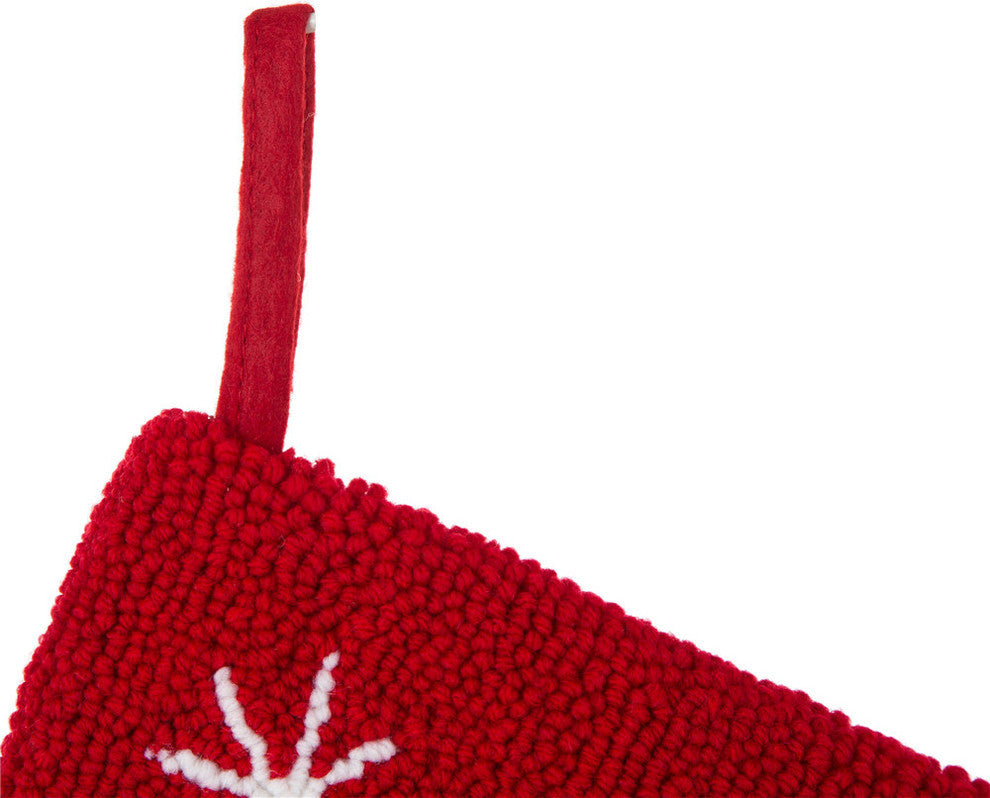 19"L Hooked Stocking, Reindeer