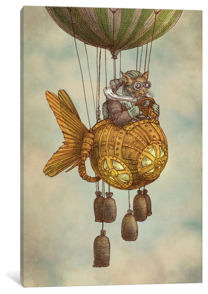 "Around the World in the Goldfish Flyer" by Eric Fan, 26x18x1.5
